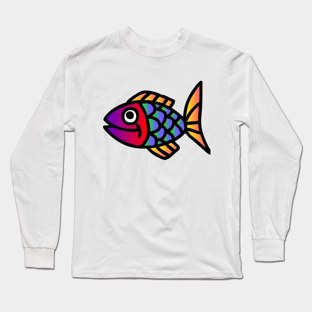 Happy Fish Long Sleeve T-Shirt by GemmasGems